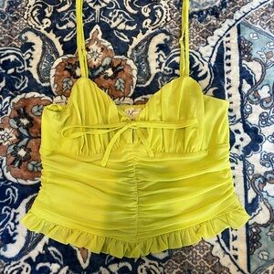 Meraki Chartreuse Ruched Camisole